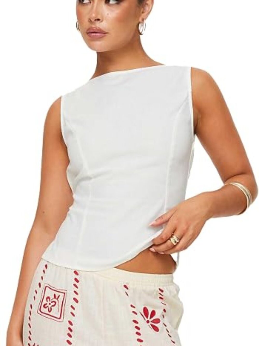 ✨Princess Polly Lilitina Top White Size 4 NWT Ruched Tie Front Crop Top